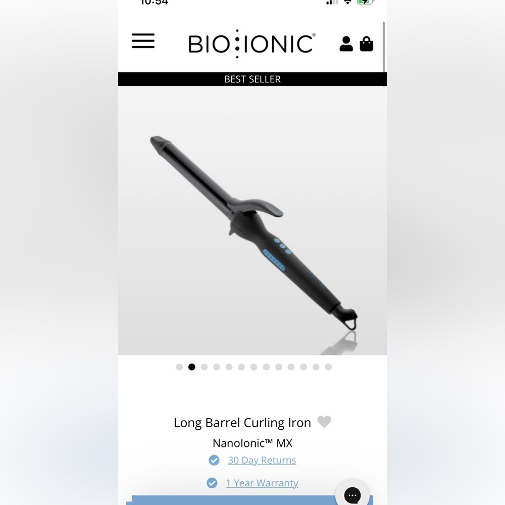 Bio ionic long barrel curler 1inch